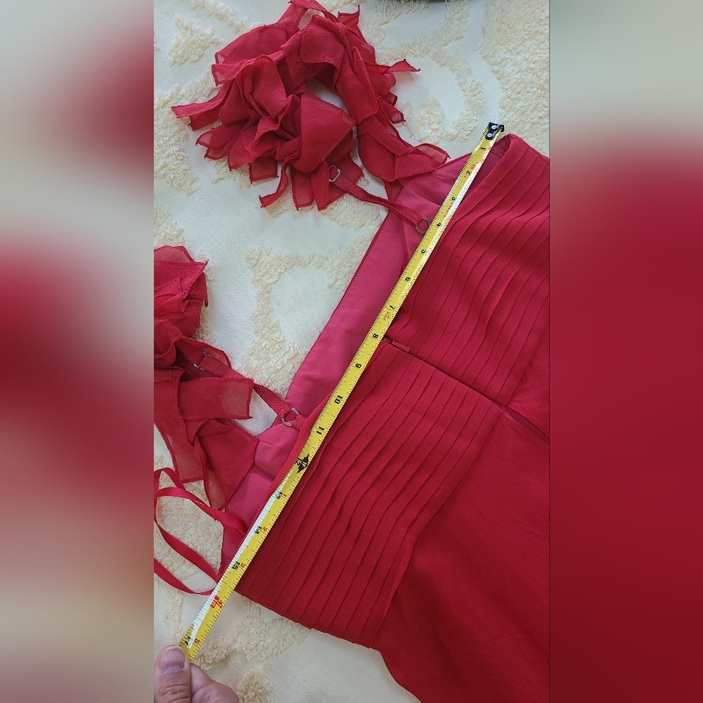 BCBG Maxazria 100% Silk Crimson Red Dress - Picture 9 of 15